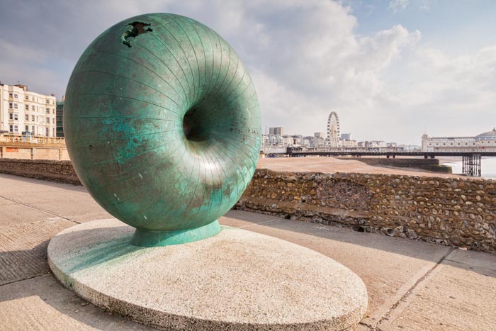 The Doughnut, a piece of public art on Brighton seafront by Hamish Black, 1998.