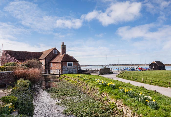 Bosham Harbour, West Sussex, England, UK, On a bright and sunny spring morning.