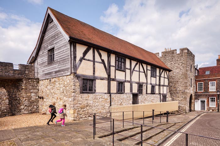 Westgate Hall and the old Westgate, Southampton, Hampshire, England.