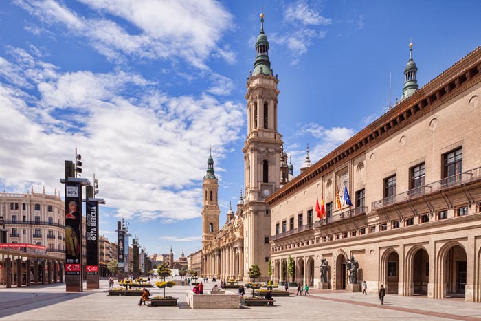 Plaza del Pilar, Zaragoza, Aragon, Spain.