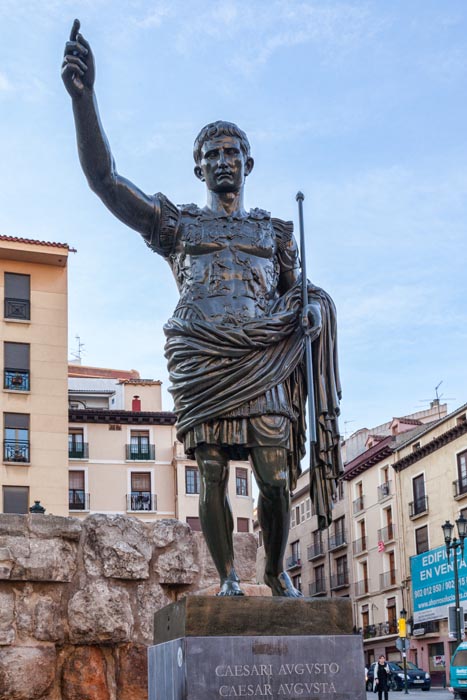 Statue of Caesar Augustus, Zaragoza, Aragon, Spain.