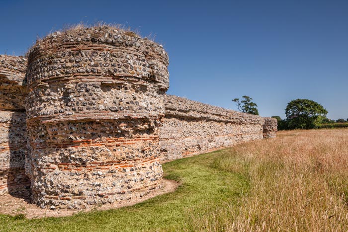 Burgh Castle Roman Fort near Great Yarmouth, Norfolk, England