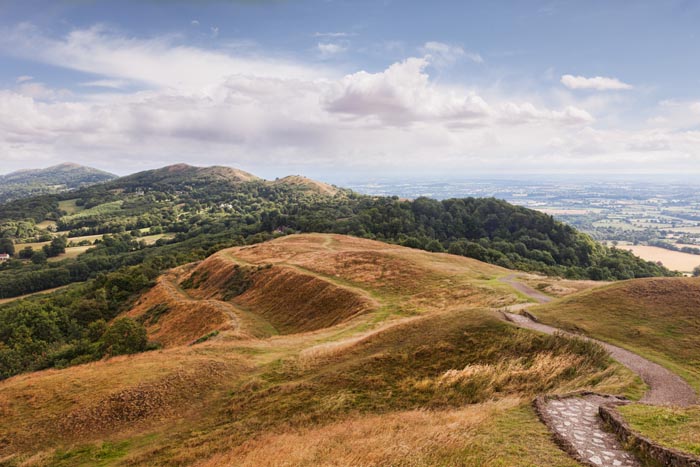 The Malvern Hills from British Camp, Herefordshire and Worcestershire, England
