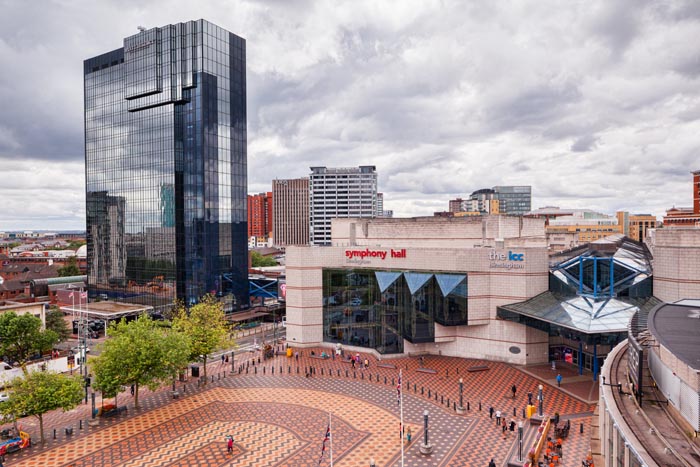 The Hyatt Regency and Birmingham Symphony Hall, Broad Street, Birmingham, England
