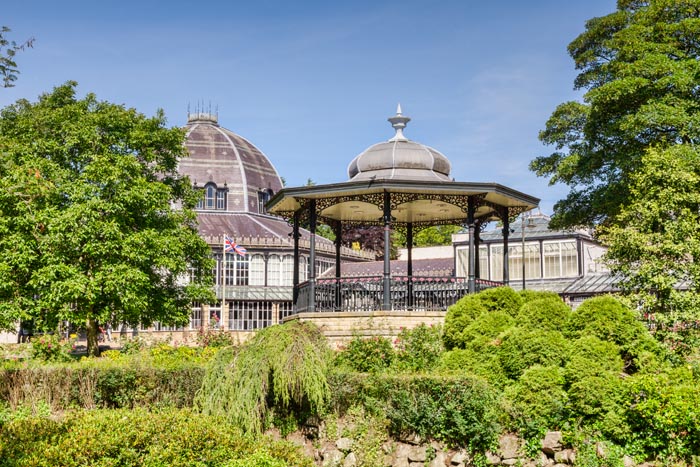 Bandstand at Buxton Pavilion Gardens, Buxton, Derbyshire, England