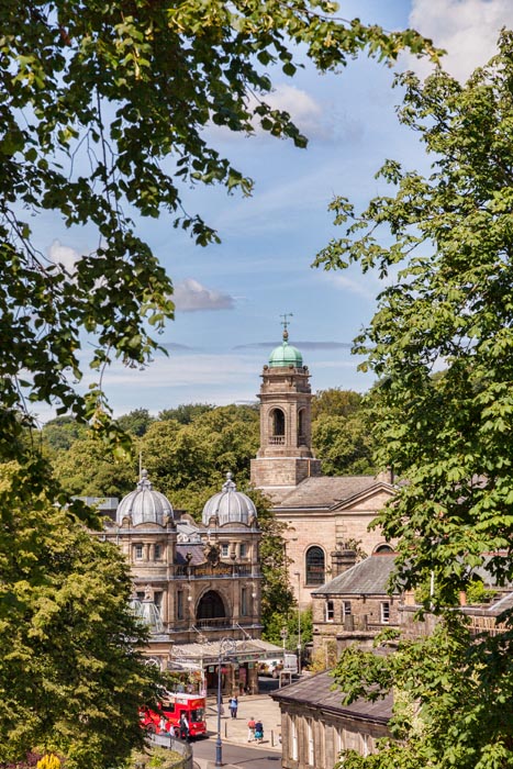 Buxton Opera House and St John's Church, Buxton, Derbyshire, England