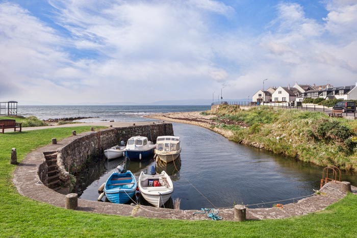 The harbour at Blackwaterfoot on the Island of Arran, North Ayrshire, Scotland.