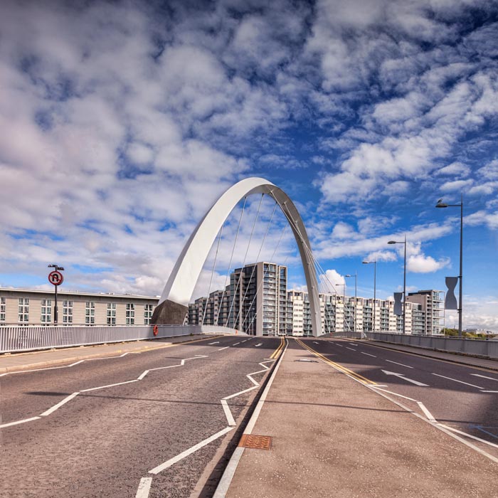 The Clyde Arc, road bridge spanning the River Clyde, Glasgow, Scotland