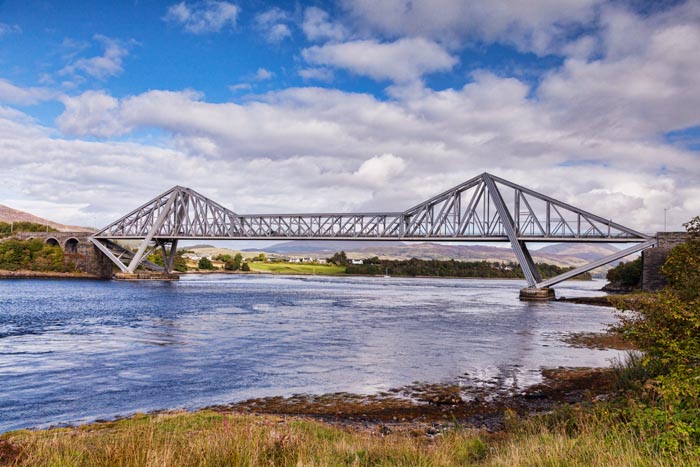 Connel Bridge spanning Loch Etive at Connel, Argyll and Bute, Scotland, UK.