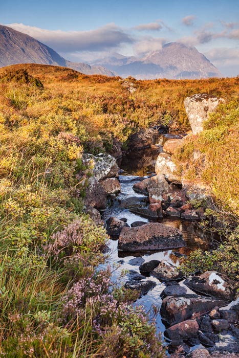 A small stream in Glencoe, Lochaber, Highlands, Scotland, UK.