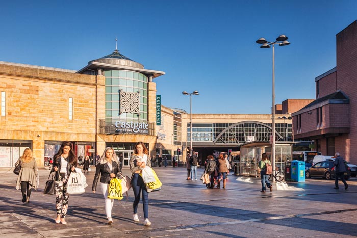 Inverness,Eastgate,Shopping,Centre,shoppers,girls,young,attractive,women,bags,shops,Highland,Scotland,Scottish,sun,sunny,sunshine,day,clear, blue,sky,UK,United Kingdom,town,centre,towns,centres,center,centers,busy,plastic,