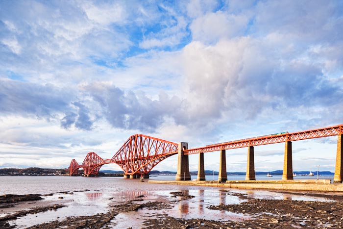Forth Rail bridge, Queensferry, Edinburgh, East Lothian, Scotland, UK, one of the most famous bridges in the world and an icon of Scotland.