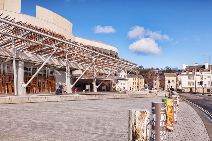 The Scottish Parliament House, Holyrood, Edinburgh, Scotland, UK