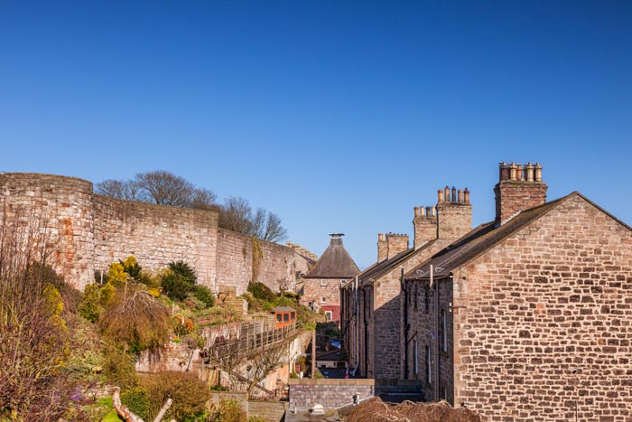 The Town Walls and houses of Berwick-upon-Tweed, Northumberland, England, UK