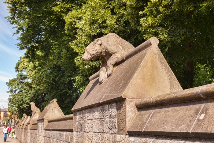 The Animal Wall in Cardiff city centre, Wales, UK.