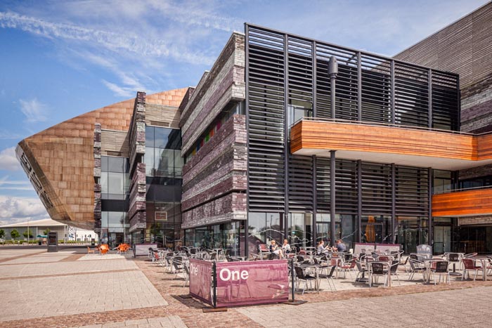 27 June 2016: Cardiff, Wales - The Wales Millennium Centre, a performing arts venue in Cardiff Bay, Cardiff, Wales.