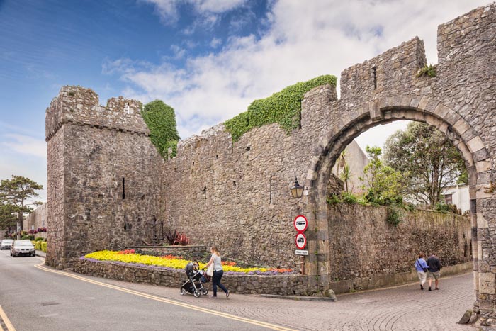 The medieval town walls of Tenby, Pembrokeshire, Wales, UK