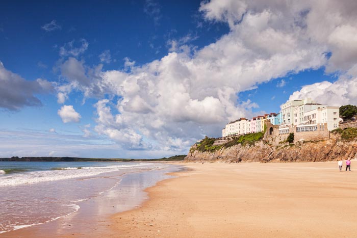 South Beach and The Esplanade, Tenby, Pembrokeshire, Wales, UK