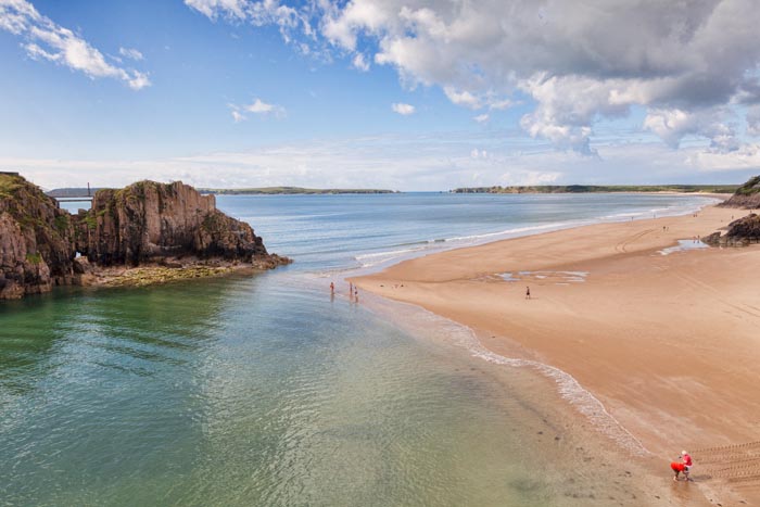 St Catherine's Island and Castle Beach, Tenby, Pembrokeshire, Wales, UK