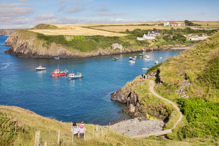 The harbour and village of Abercastle in Pembrokeshire, Wales, UK.