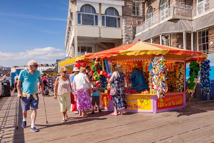 Llandudno, Conwy Wales, UK: 15 August 2016 - Summer finally arrives on the North Wales coast, and everyone gets out to enjoy the sunshine.