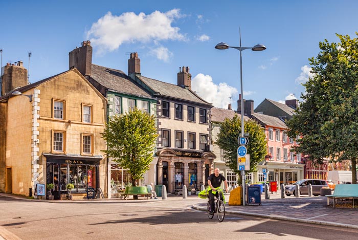 Market Square, Cockermouth, Cumbria, England, Uk