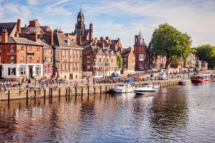 The River Ouse at York on a sunny afternoon in early autumn, York, North Yorkshire, England, UK